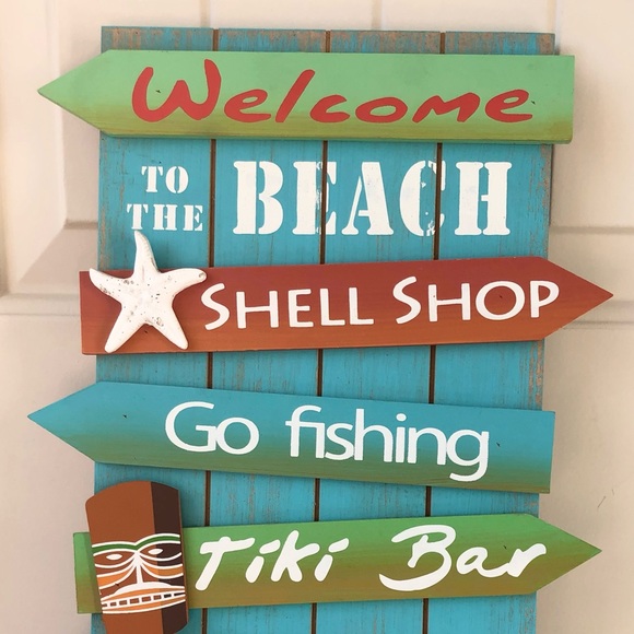 Welcome To The Beach Wood Sign - Picture 2 of 5